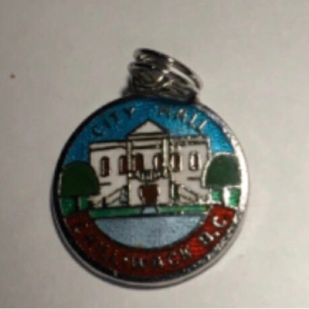 Chilliwack  BC City Hall Enamel Sterling Silver Charm Canada Souvenir Travel